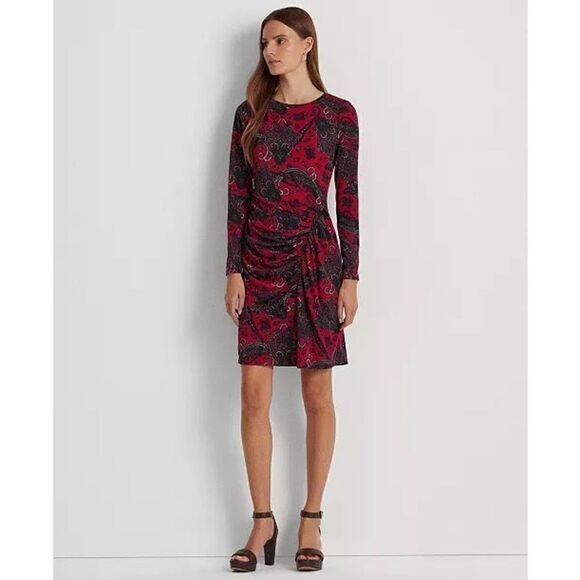 Ralph Lauren Black Label Women's Paisley Jersey Dress NEW - Picture 1 of 7